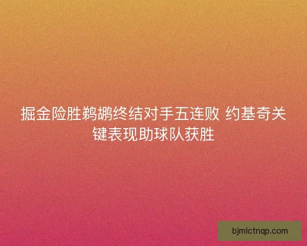 掘金险胜鹈鹕终结对手五连败 约基奇关键表现助球队获胜 掘金险胜鹈鹕终结对手五连败 约基奇关键表现助球队获胜