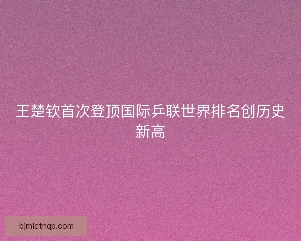 王楚钦首次登顶国际乒联世界排名创历史新高