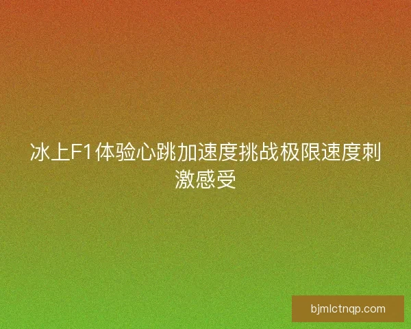 冰上F1体验心跳加速度挑战极限速度刺激感受 冰上F1体验心跳加速度挑战极限速度刺激感受